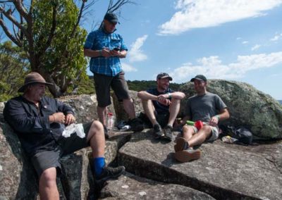 Happy participants taking break during Tasmanian Iconic Walks 2019