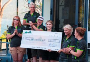 Tasmanian Iconic Walks board members presenting Stroke Foundation cheque