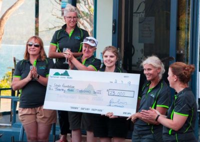 Tasmanian Iconic Walks board members presenting Stroke Foundation cheque