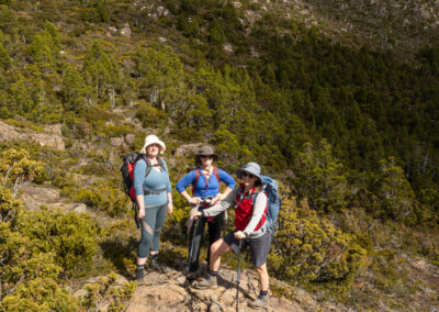 2024 hiking tasmania at tarn shelf hiking team with tasmanian iconic walks