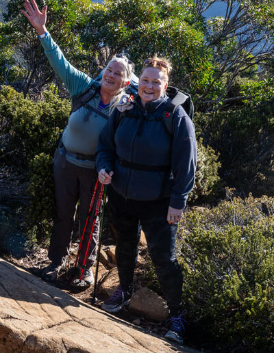 2024 tarn shelf track fundraising hike walkers enjoying break with tasmanian iconic walks